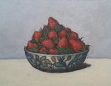 FRANCE - Strawberries on Pale Blue 11x14 - $3200